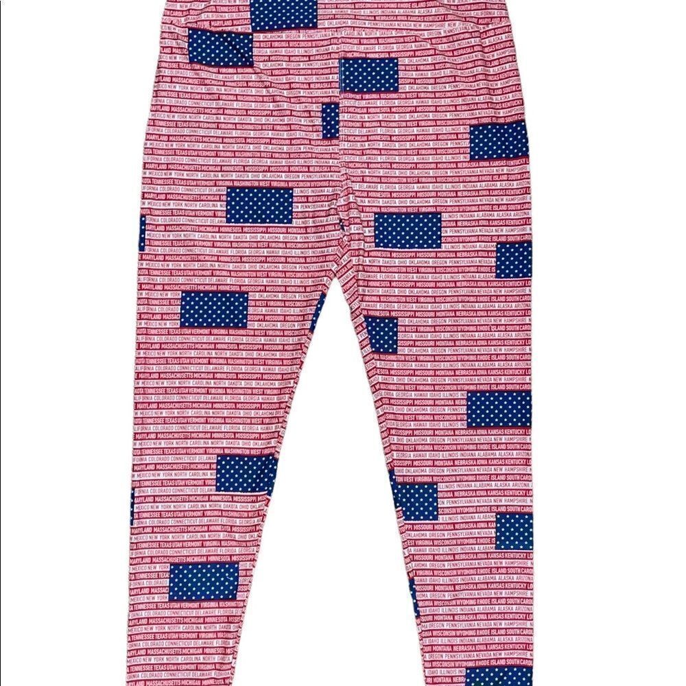 LuLaRoe TC Leggings • All American Summer • Red White & Blue • All 50 States NWT
